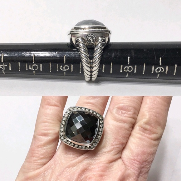 David Yurman Hematite Diamond Albion Ring - Picture 6 of 8